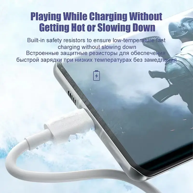 Thumbnail: 3PCS 100W 6A Super Fast Charger Cable Fast USB Type C Charging Data Cord Quick C