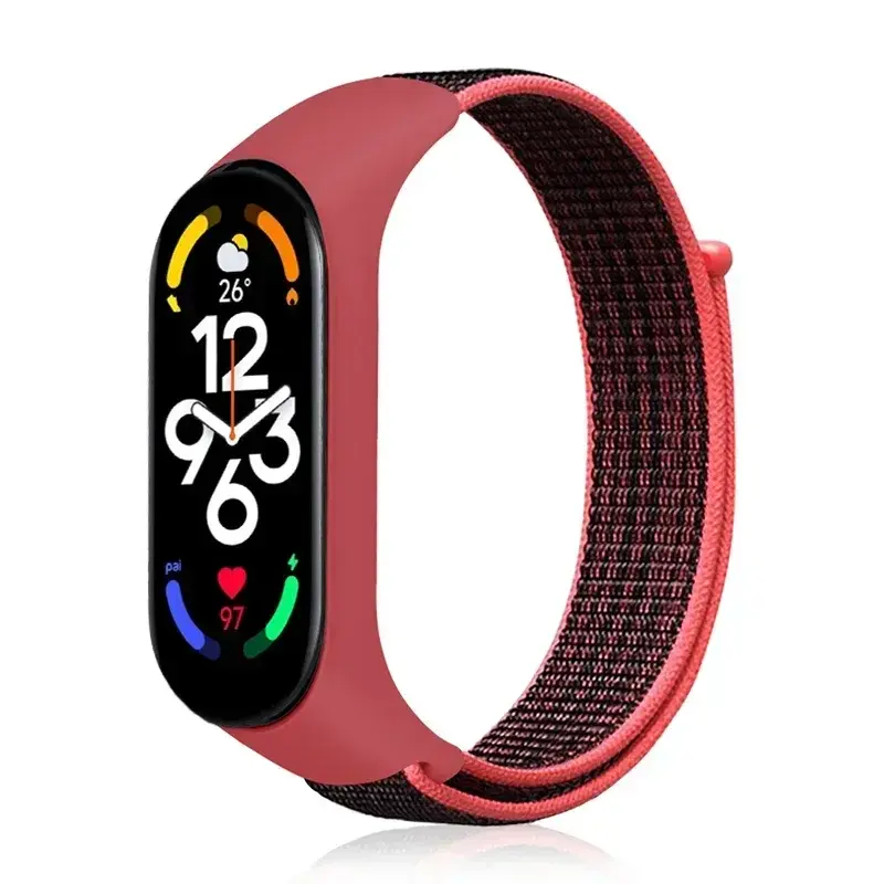 Thumbnail: Nylon loop Mi band 4 5 6 Strap Replacement Soft Adjustable Wrist Watchband Pulse