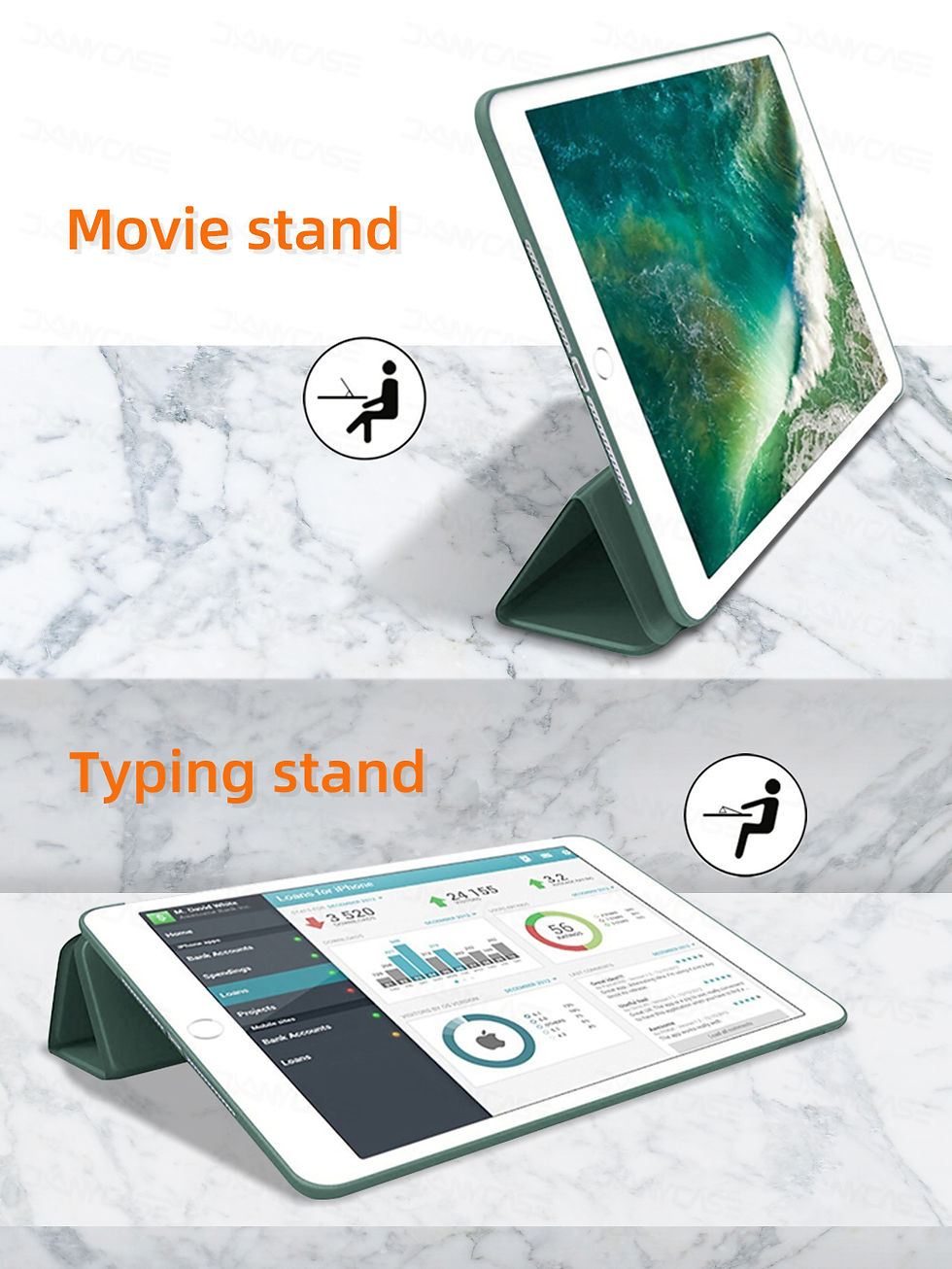 Thumbnail: For iPad 10.2 Case 7/8/9th Generation Cover For 9.7 5/6th Air 2 Pro 11 1st/2nd/3