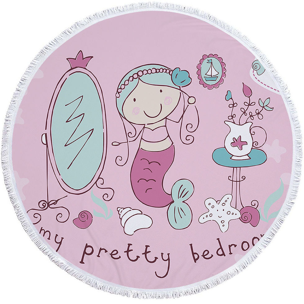 The Mermaid Pattern Microfiber Round Beach Towel #13-#23