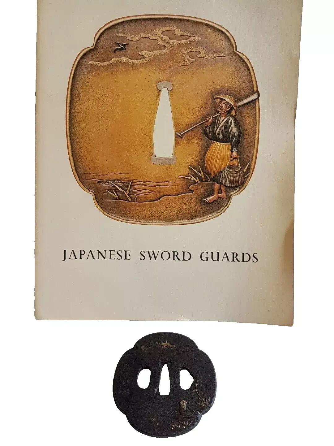 Antica Tsuba Katana Giapponese dei samurai in ferro dell'epoca Edo