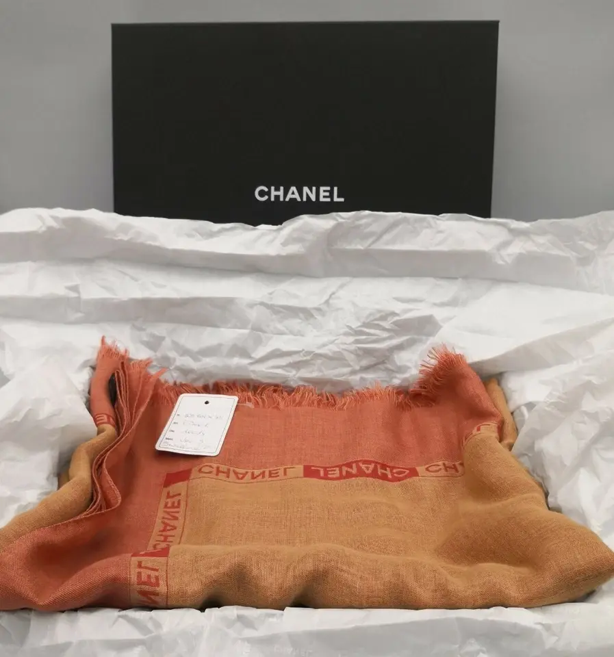 Thumbnail: Authentic Chanel Scarf Shawl Factory Sample 70 Cashmere 30 Silk 2001 Collection