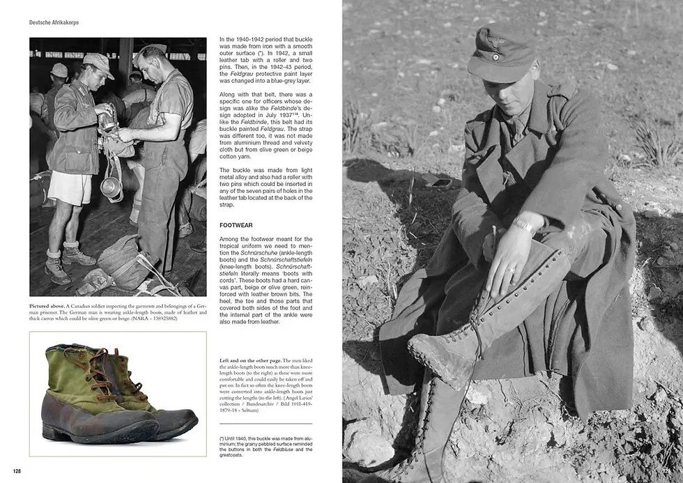 Thumbnail: WW2 Tropical High M1940 Modified Ankle Boots Tropenstiefel Afrika Korps DAK RARE