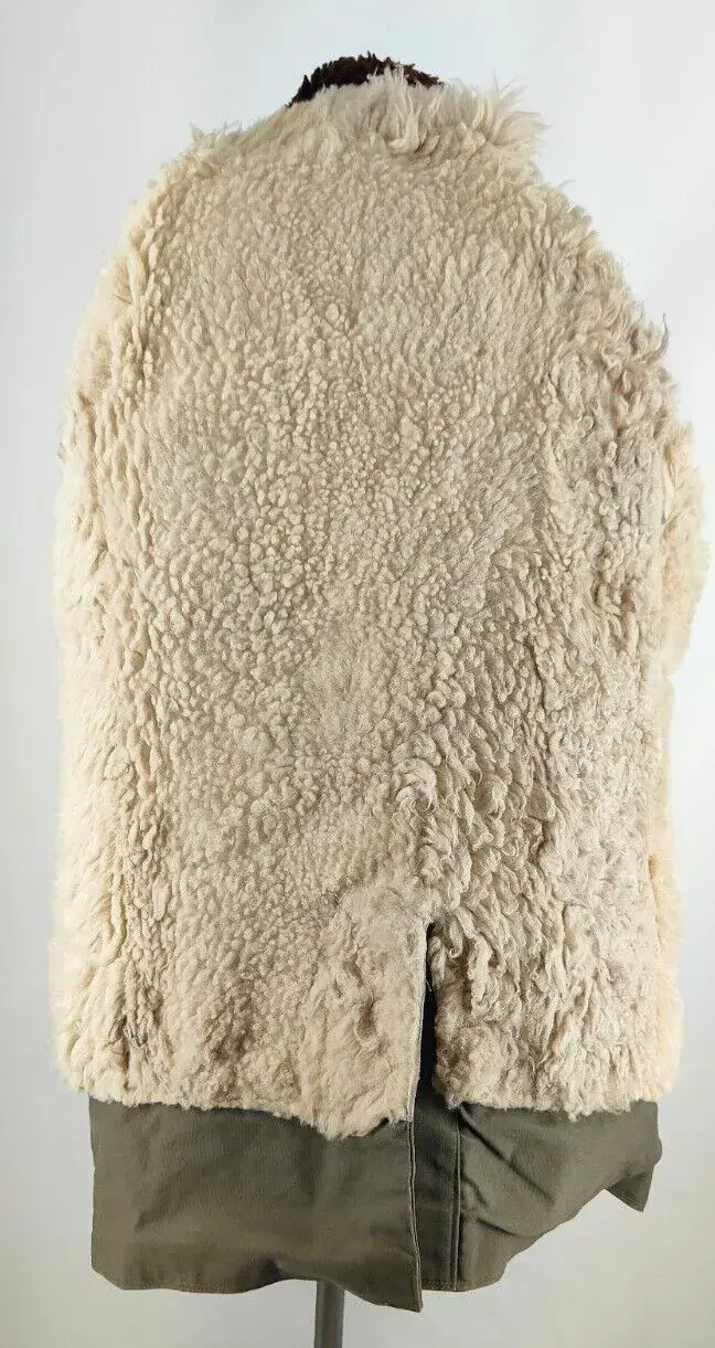 Thumbnail: Vintage WW2 Swedish Army Military Sheepskin Shearling Parka Jacket
