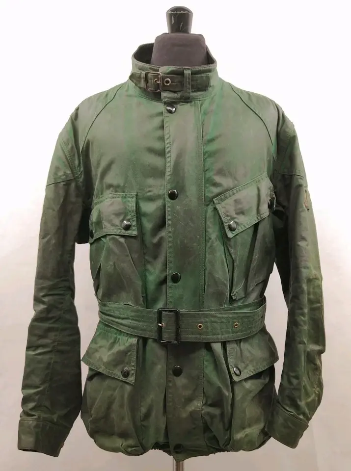 Miniatura: BELSTAFF TRIALMASTER GREEEN WAXED COTTON SAMMY MILLER 60s 70s VINTAGE