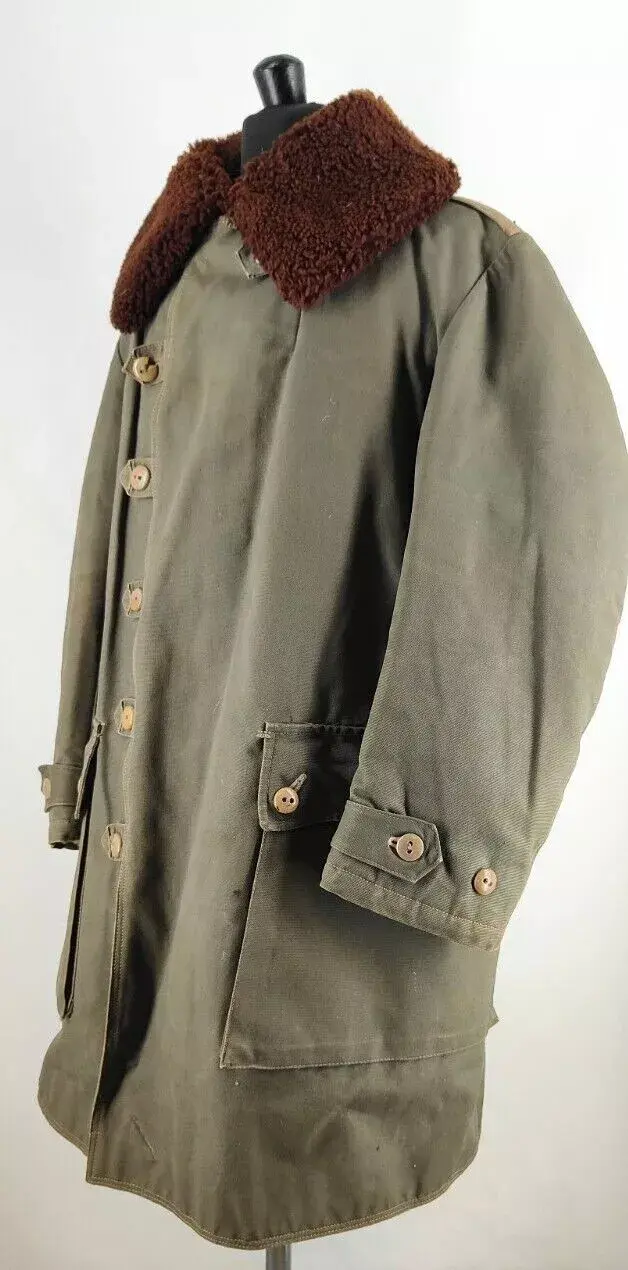 Thumbnail: Vintage WW2 Swedish Army Military Sheepskin Shearling Parka Jacket