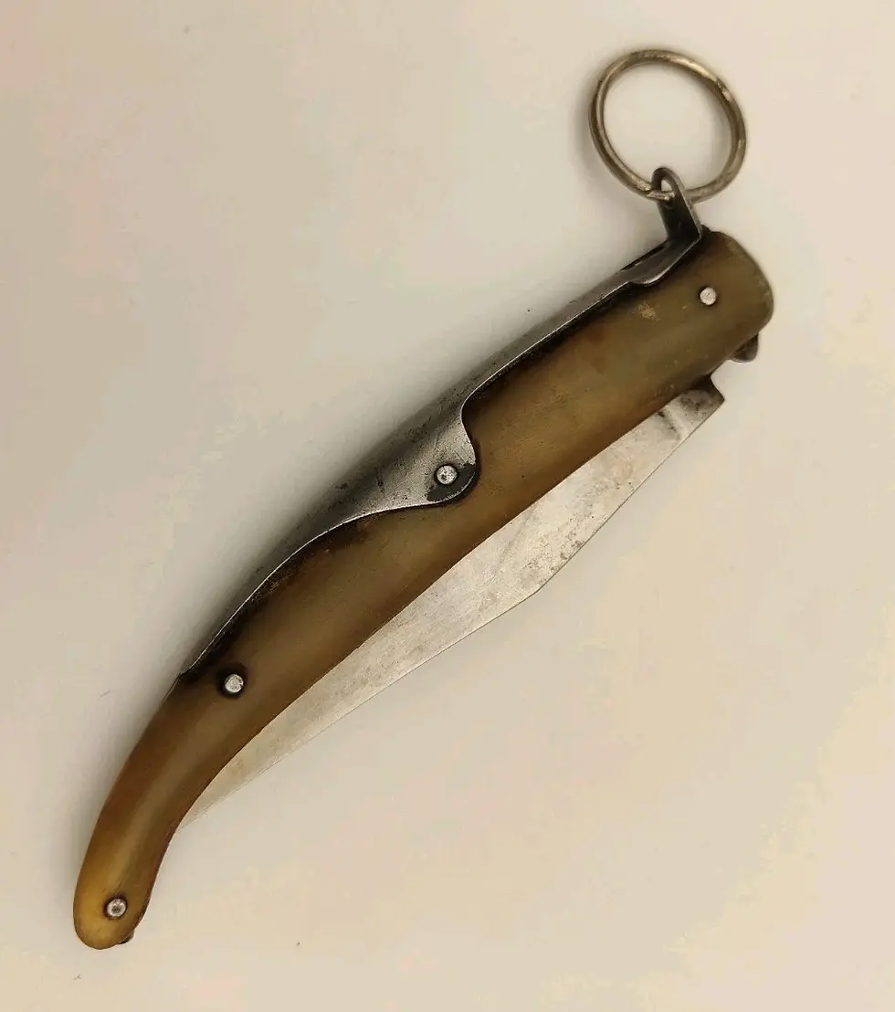 Thumbnail: Antique French folding knife Mod. "Vendetta Corsa" with horn handle