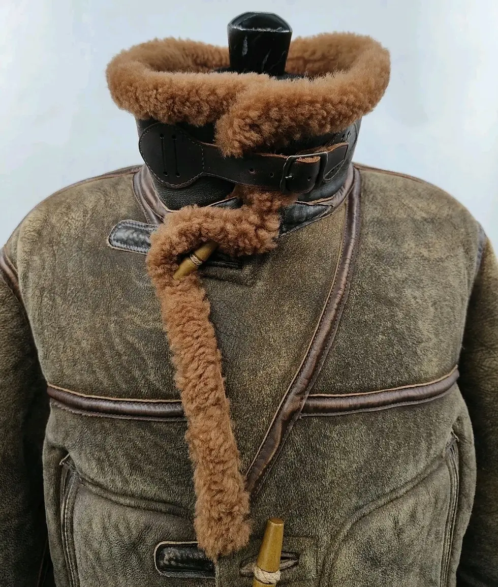 Thumbnail: RRL by Ralph Lauren Leather Trim Shearling Jacket Double RL