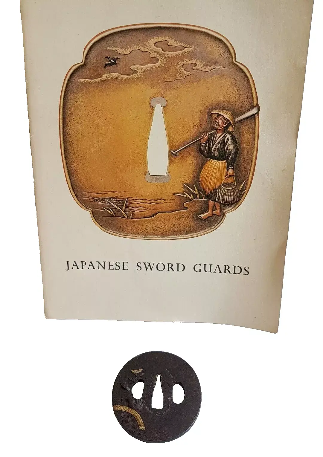 Antica Tsuba Katana Giapponese dei samurai in ferro dell'epoca Edo