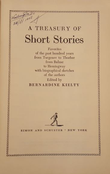 A TREASURY OF SHORT STORIES - edited by Bernardine Kielty  | Okypus Antique Bookshop