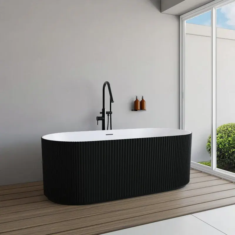 Bain Signature Scarlett 67" Matte Black Freestanding Tub