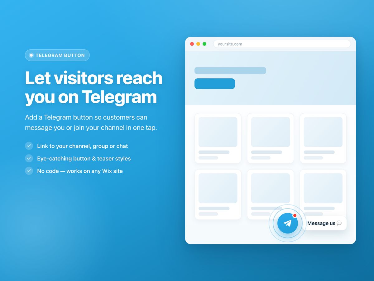 Telegram Button screenshot 1
