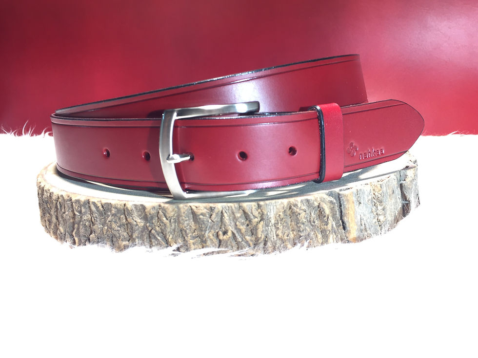Ceinture cuir rouge H