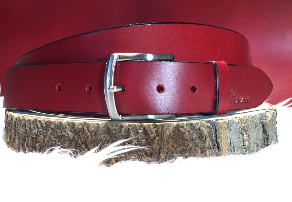 Ceinture cuir rouge