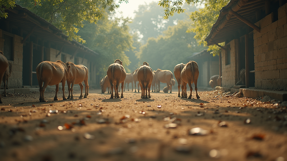 Eye-level view of a spacious animal enclosure with naturalistic features