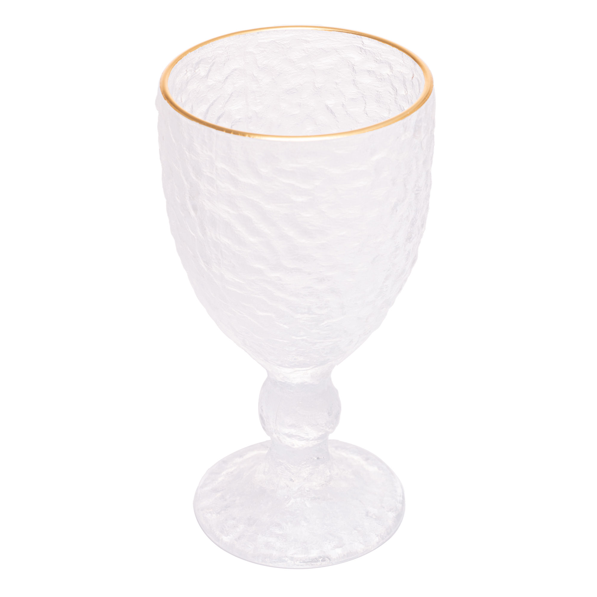 Taça para Água Martelado com Fio de Ouro Petra 320ml