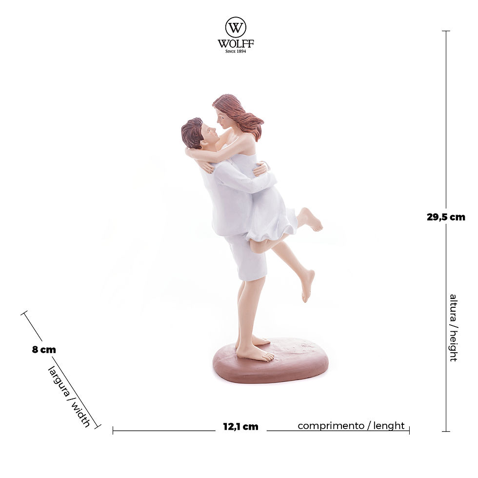 Miniatura: Figura Decorativa de Resina Casal 14x8x25cm