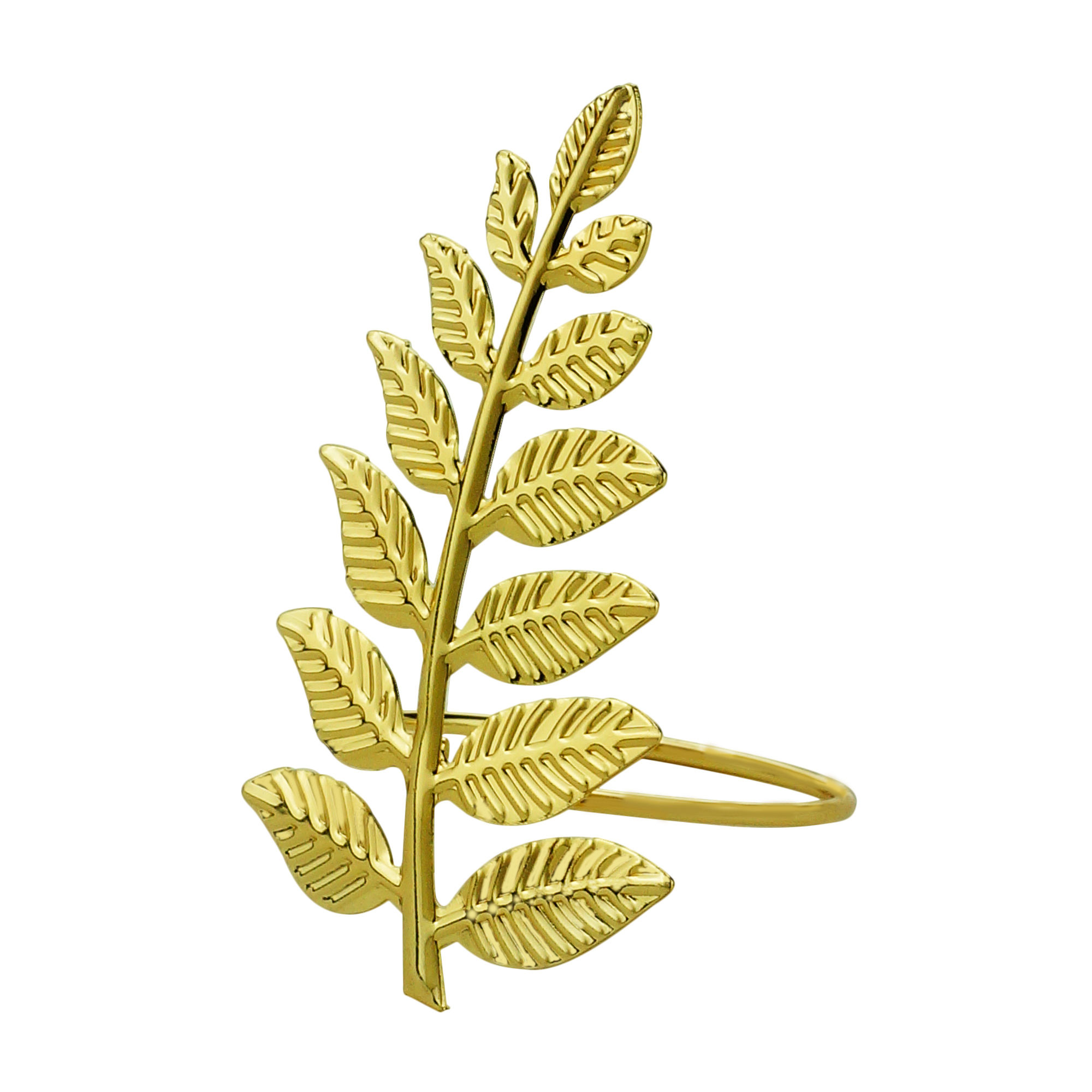 Anel Para Guardanapo Metal Folha Dourada 4cm x 8cm x 5cm - Wolff