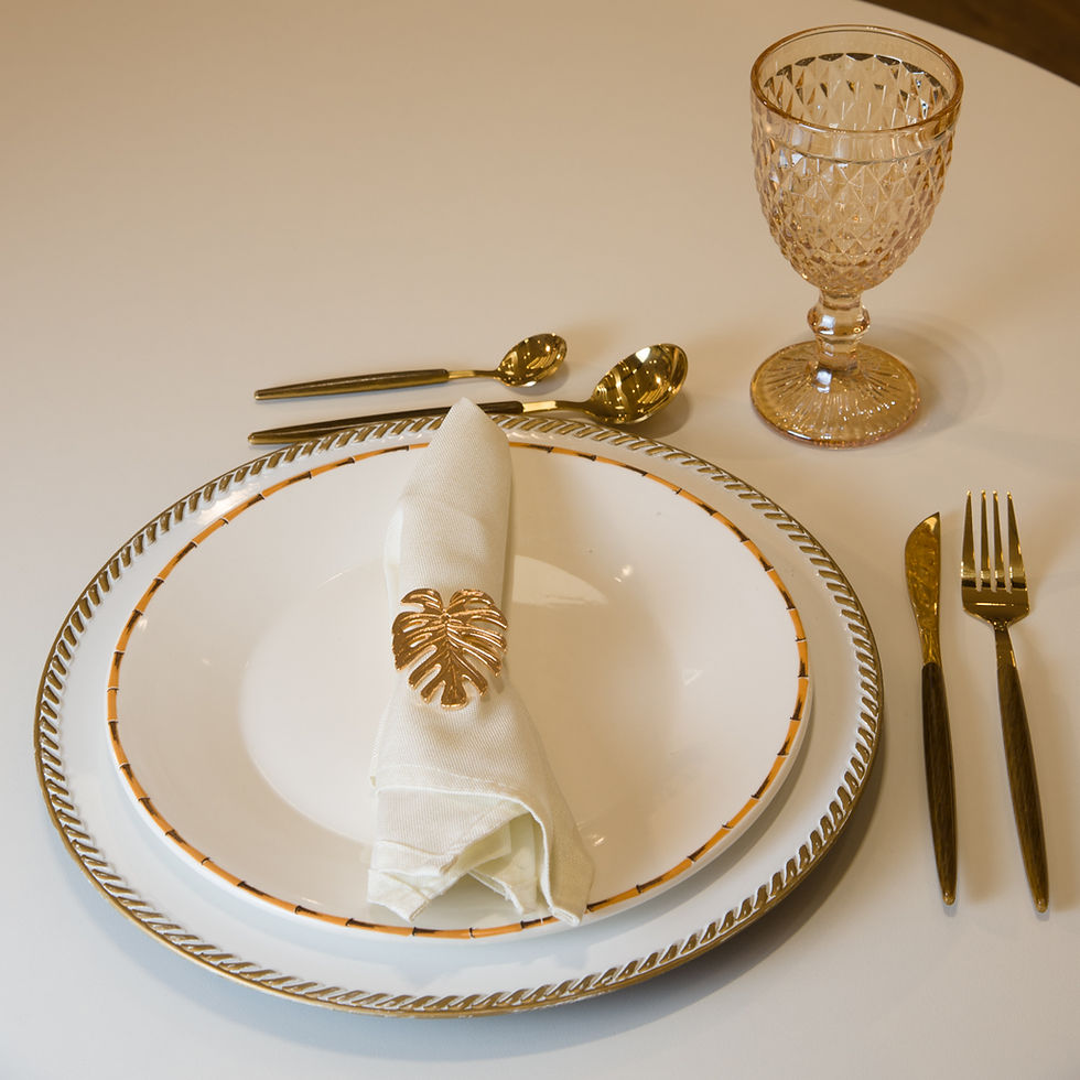 Miniatura: Conjunto 6 Colheres para Mesa de Aço Inox Dourado