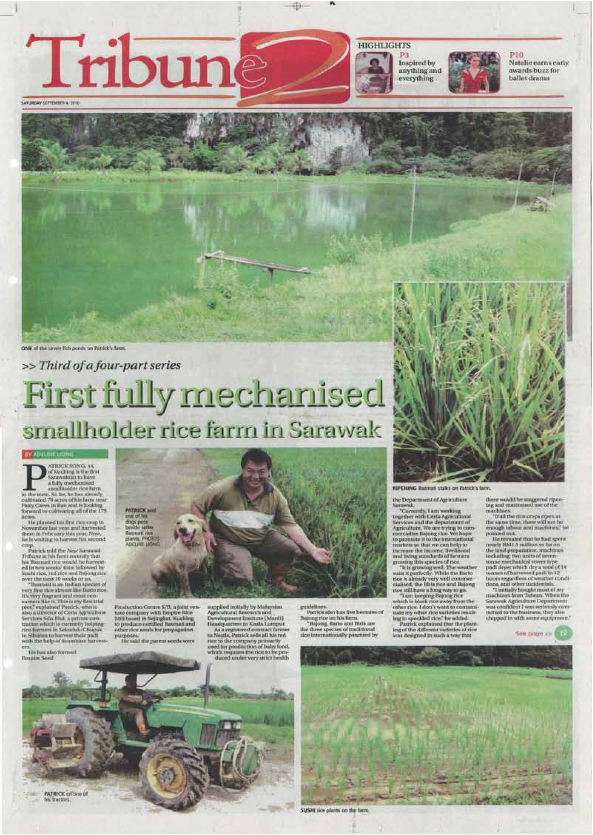 First fully mechanised smallholder rice farm in Sarawak