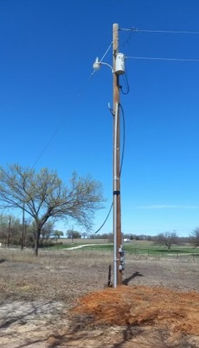 Utility pole erected by ERS Utility 