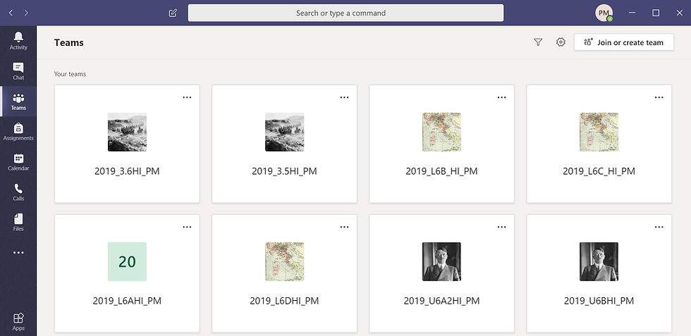 A screenshot of Microsoft Teams, showing multiple Teams