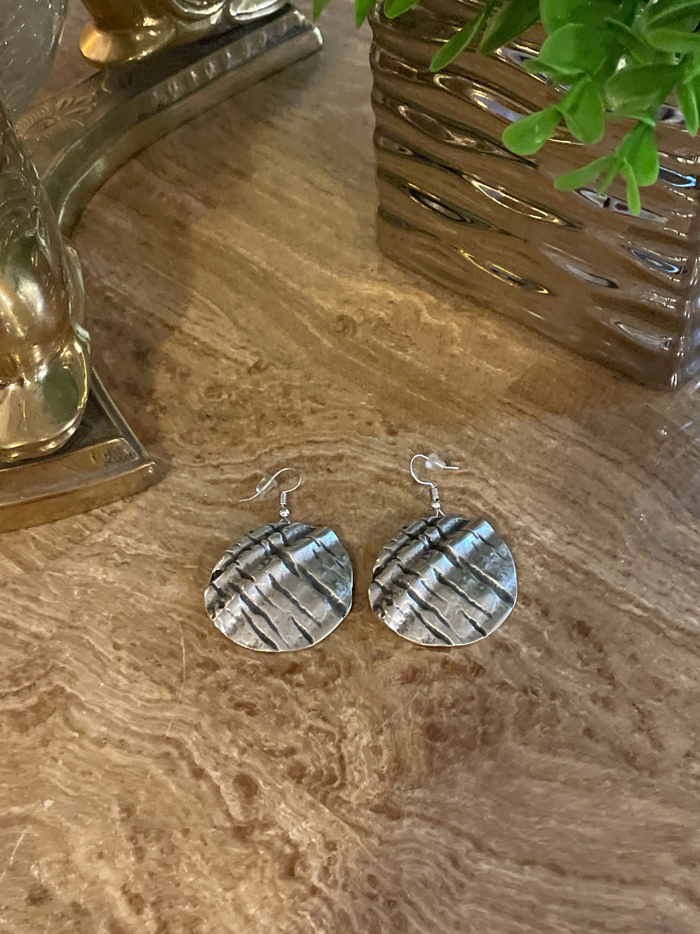 Silver Round Earrings