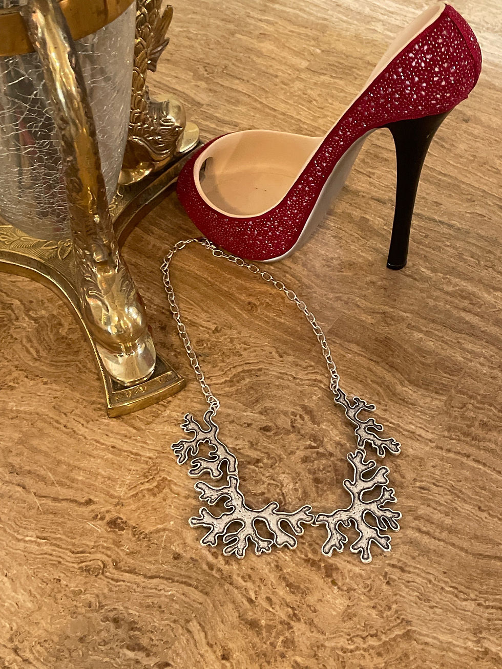 Hammered Silver Branch Necklace