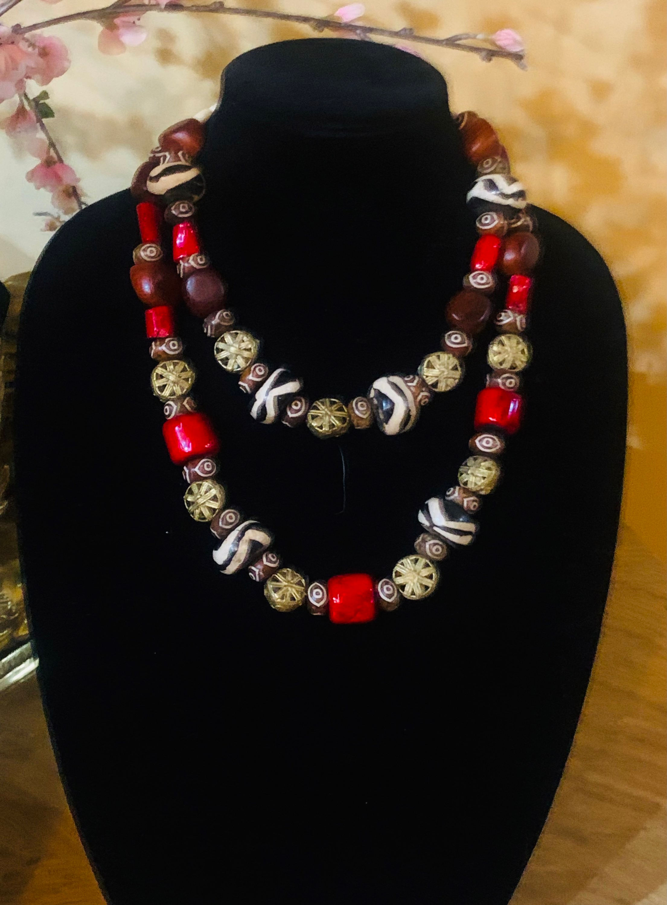 Handmade 2 Individual Separate Strands Africa Brass Filigree Wheel Coin Beads ~