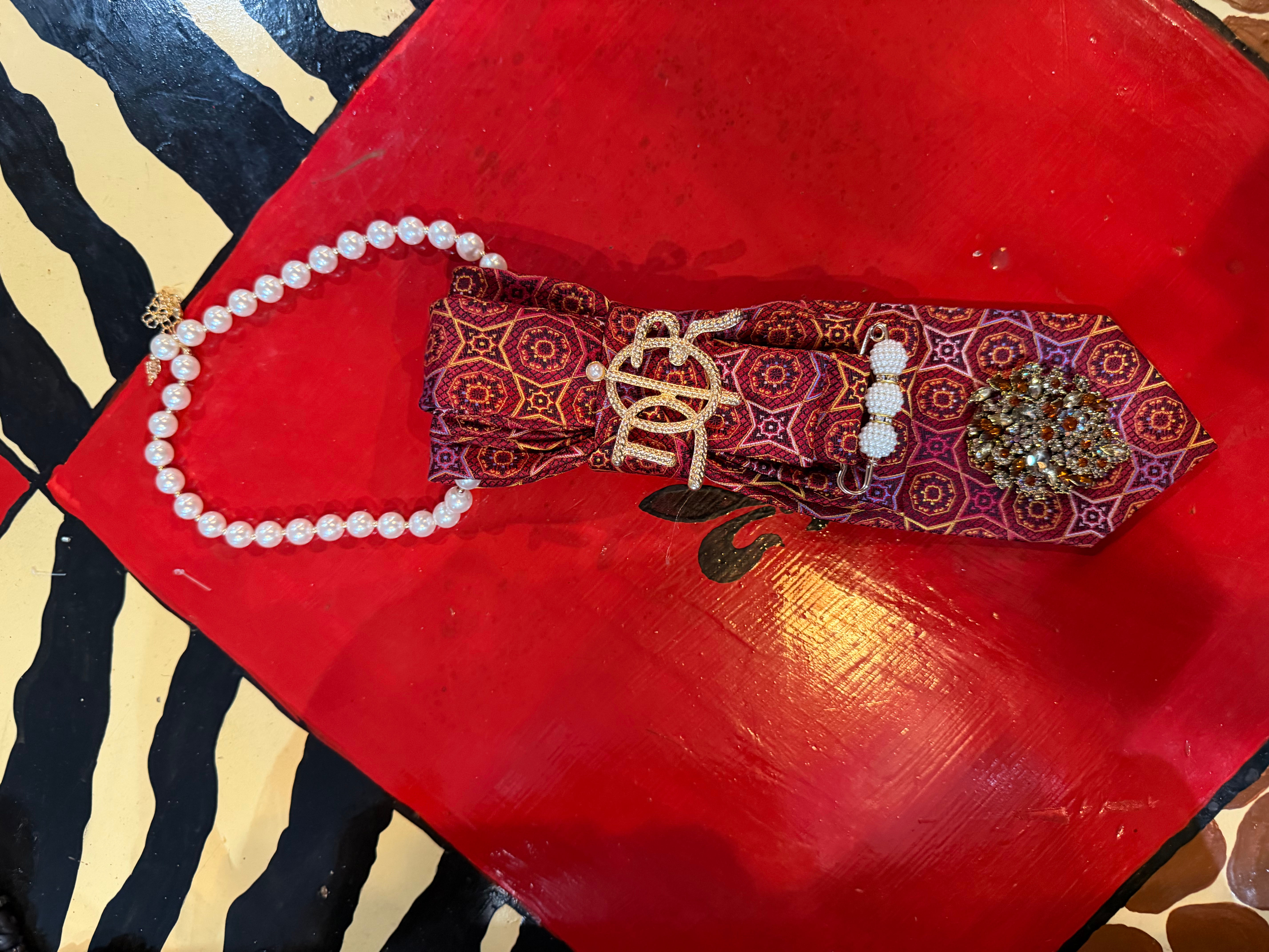 Pearls and More Tie Necklace