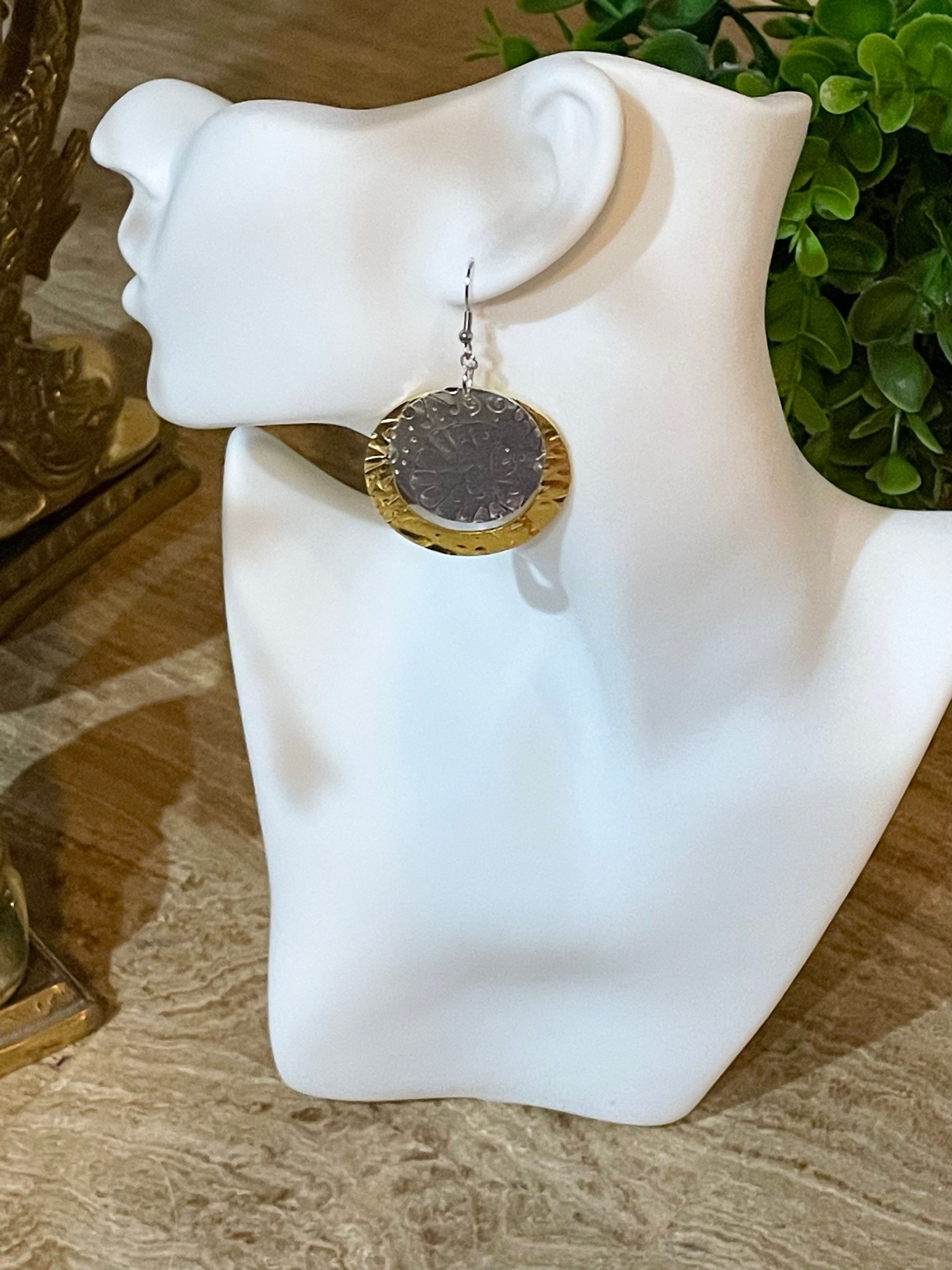 Earrings Handcrafted Gold and Silver