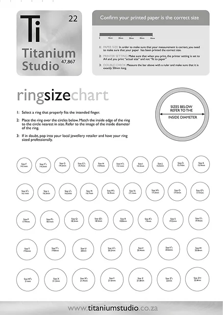 ring size chart ring size charts