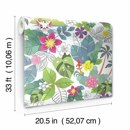 Thumbnail: Moana Jungle Peel and Stick Wallpaper