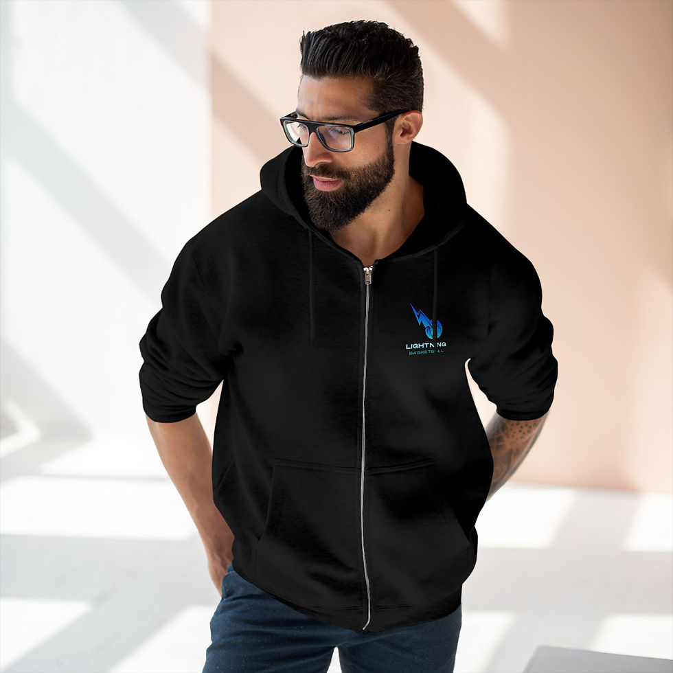 Thumbnail: Lightning Basketball Adult Zip Hoodie