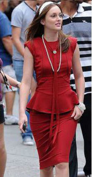 Blair Waldorf - Season 3 Episode 2 - red Victoria Beckham peplum dress
