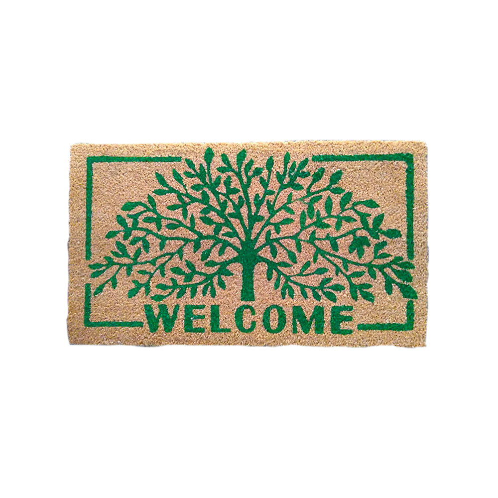 Mats Avenue Coir Door Mat with Rubber Backing 40X70 cm Ever Green Tree