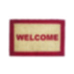 Mats Avenue Coir Door Mat Rubber Backed 31x46 cm White and Red