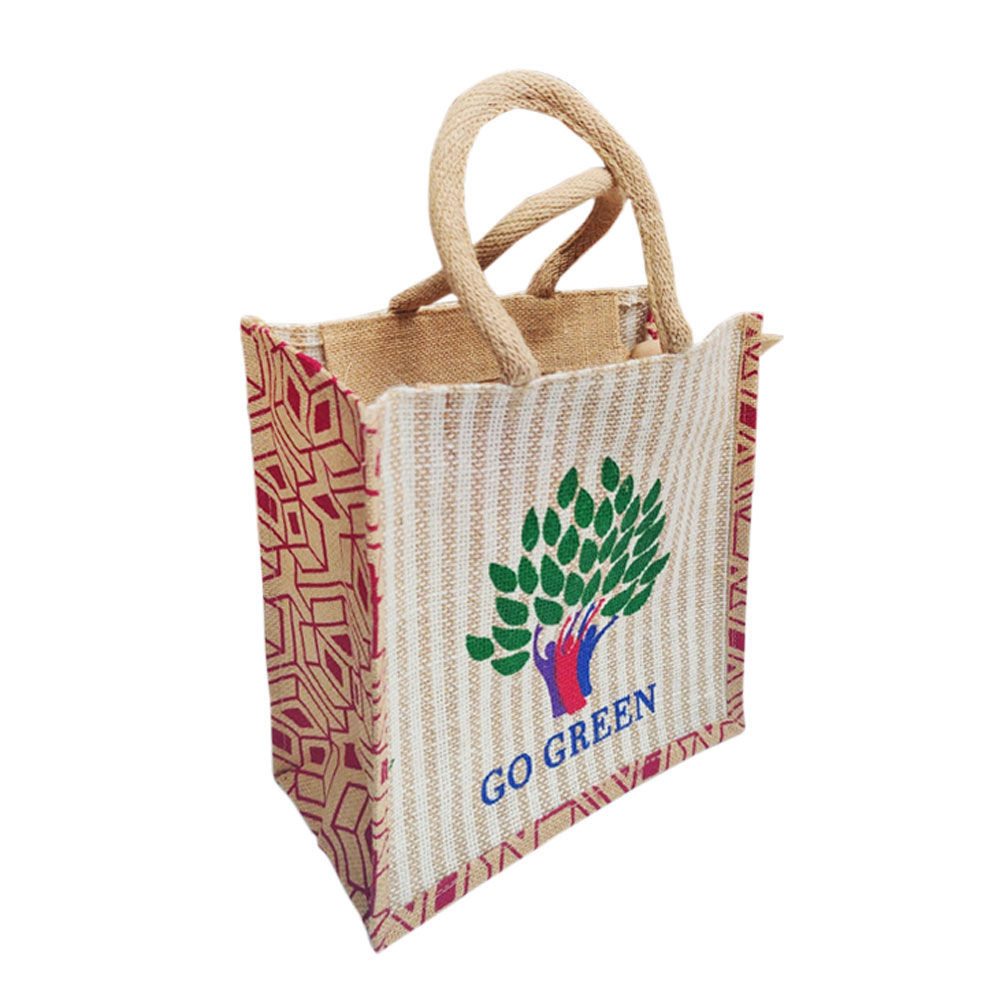 Mats Avenue Hand Crafted Jute Lunch Bag Multi Purpose 31x15x30 cm Large