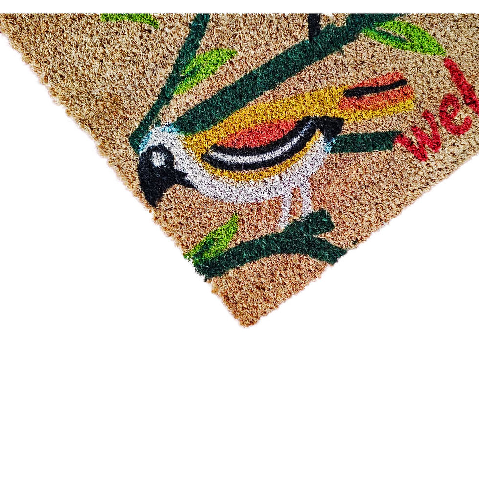Thumbnail: Mats Avenue Natural Coir Door Mat Beige Multi Color Hand Printed 40X60 CM