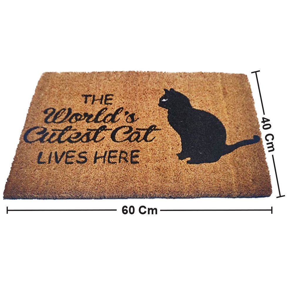 Thumbnail: Mats Avenue Coir Door Mat for Cat Lovers Printed with Rubber Backing 40X60 CM