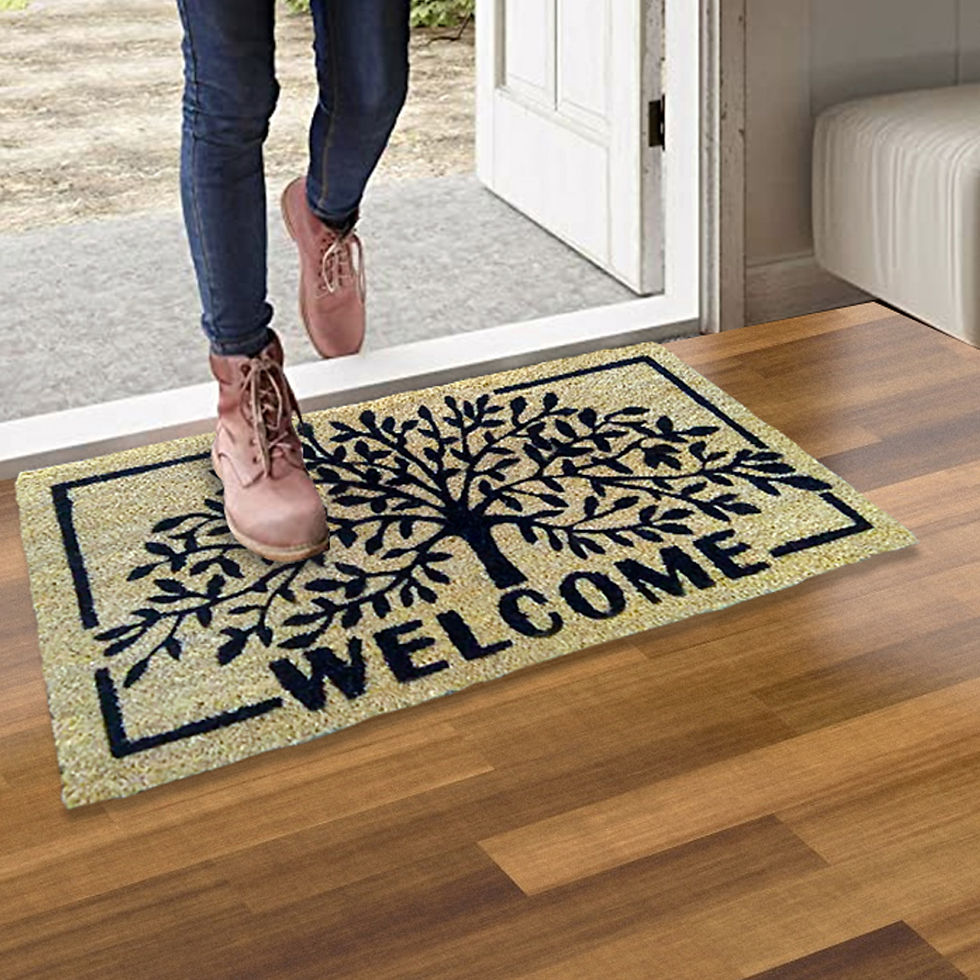 Thumbnail: Mats Avenue Coir Door Mat with Rubber Backing Ever BLACK Tree
