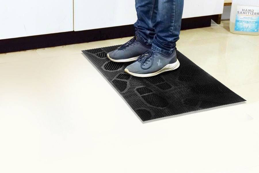 Thumbnail: Mats Avenue Rubber Door Mat Shoe Pad Design Black 45x75 cm