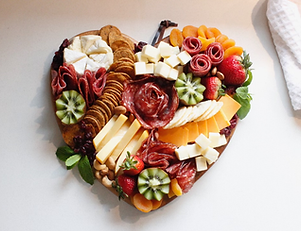 Heart shaped charcuterie board