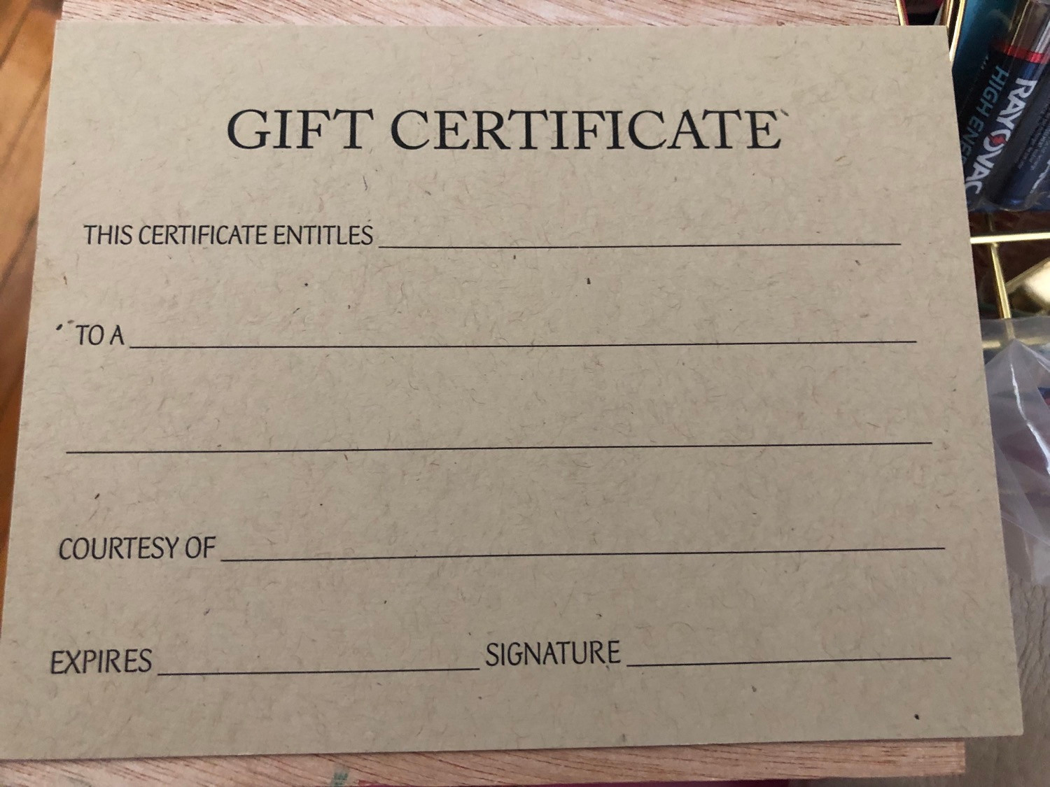 Gift Certificate