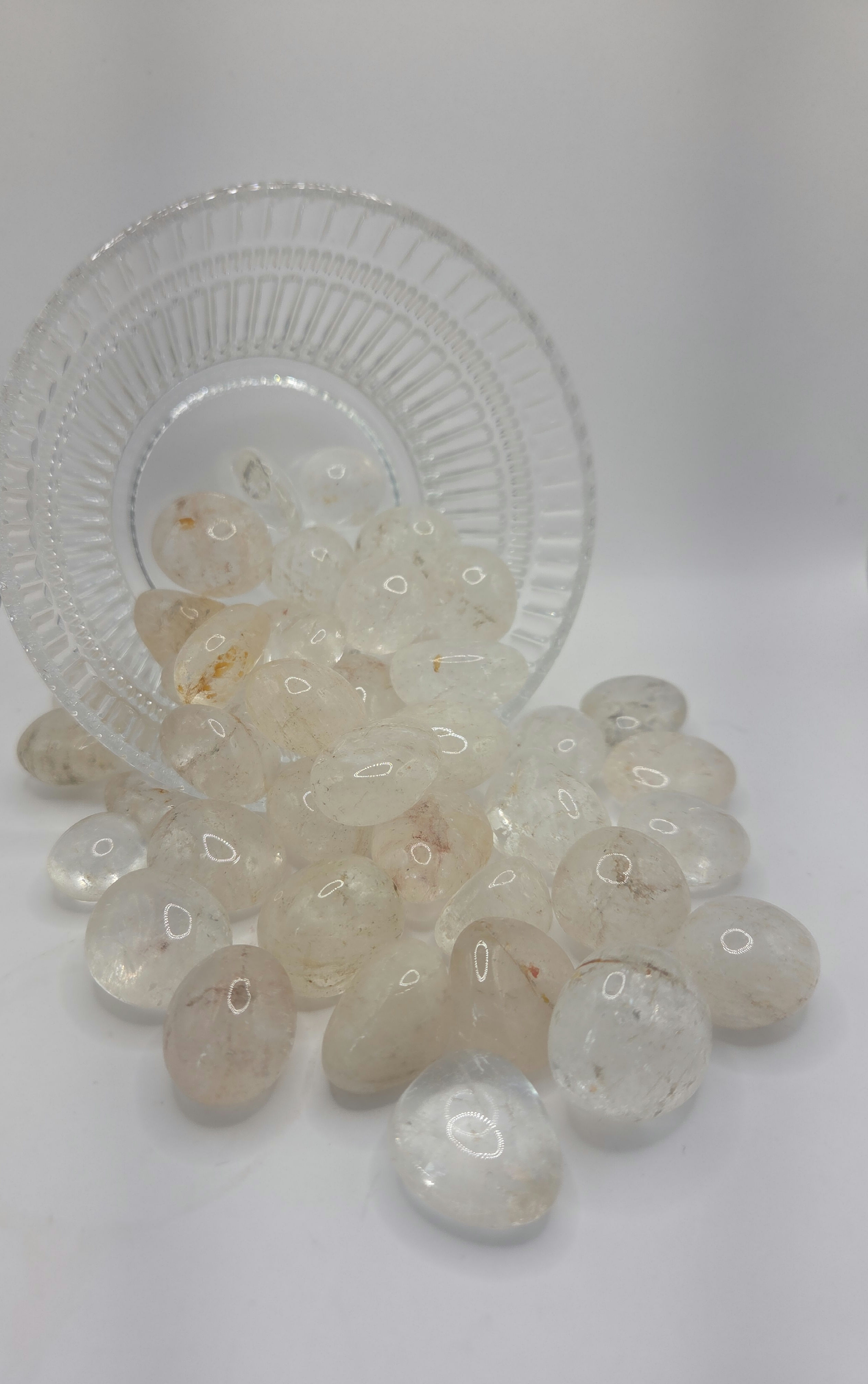 Clear quartz tumbles