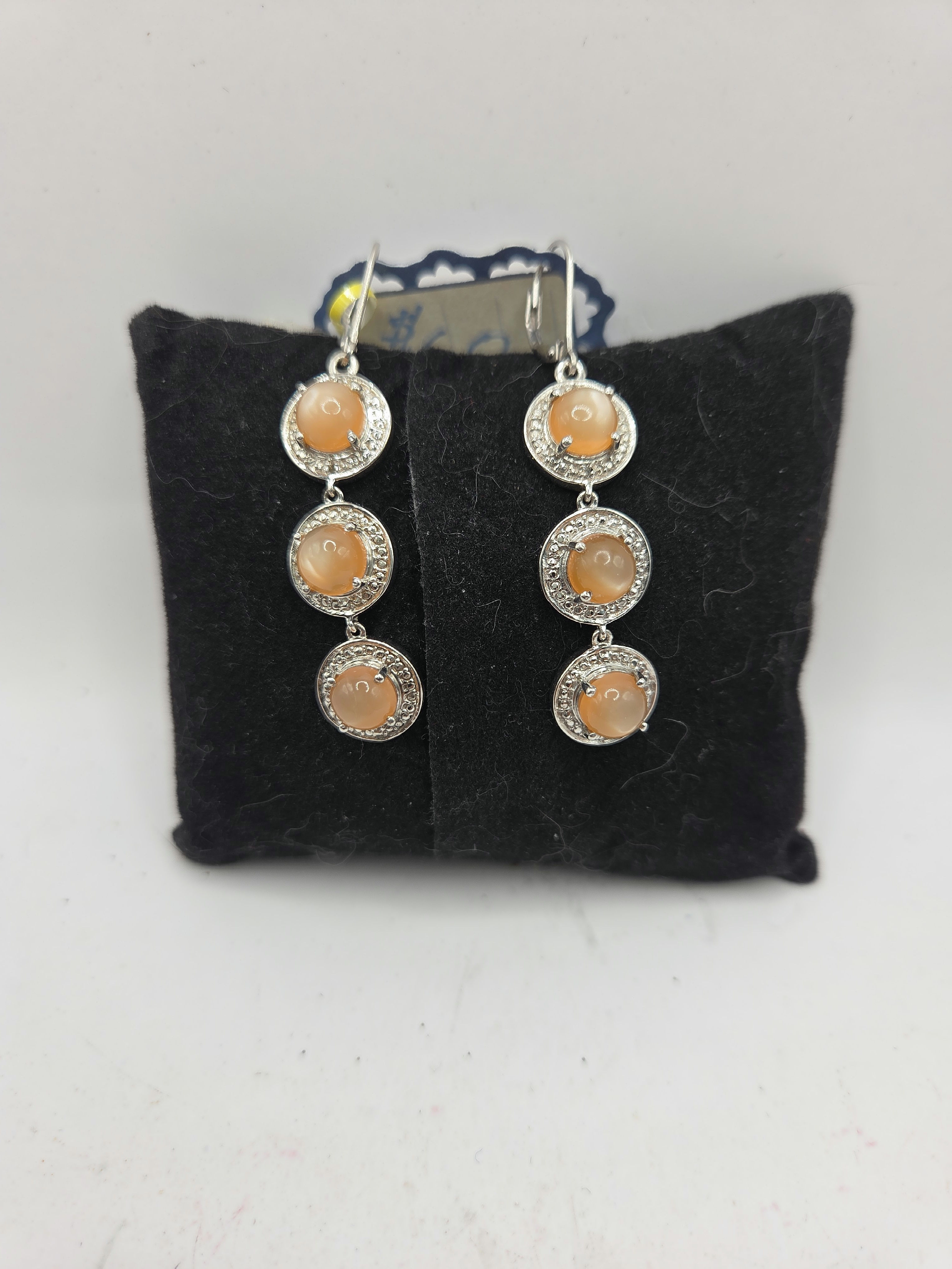 Orange Moonstone earrings