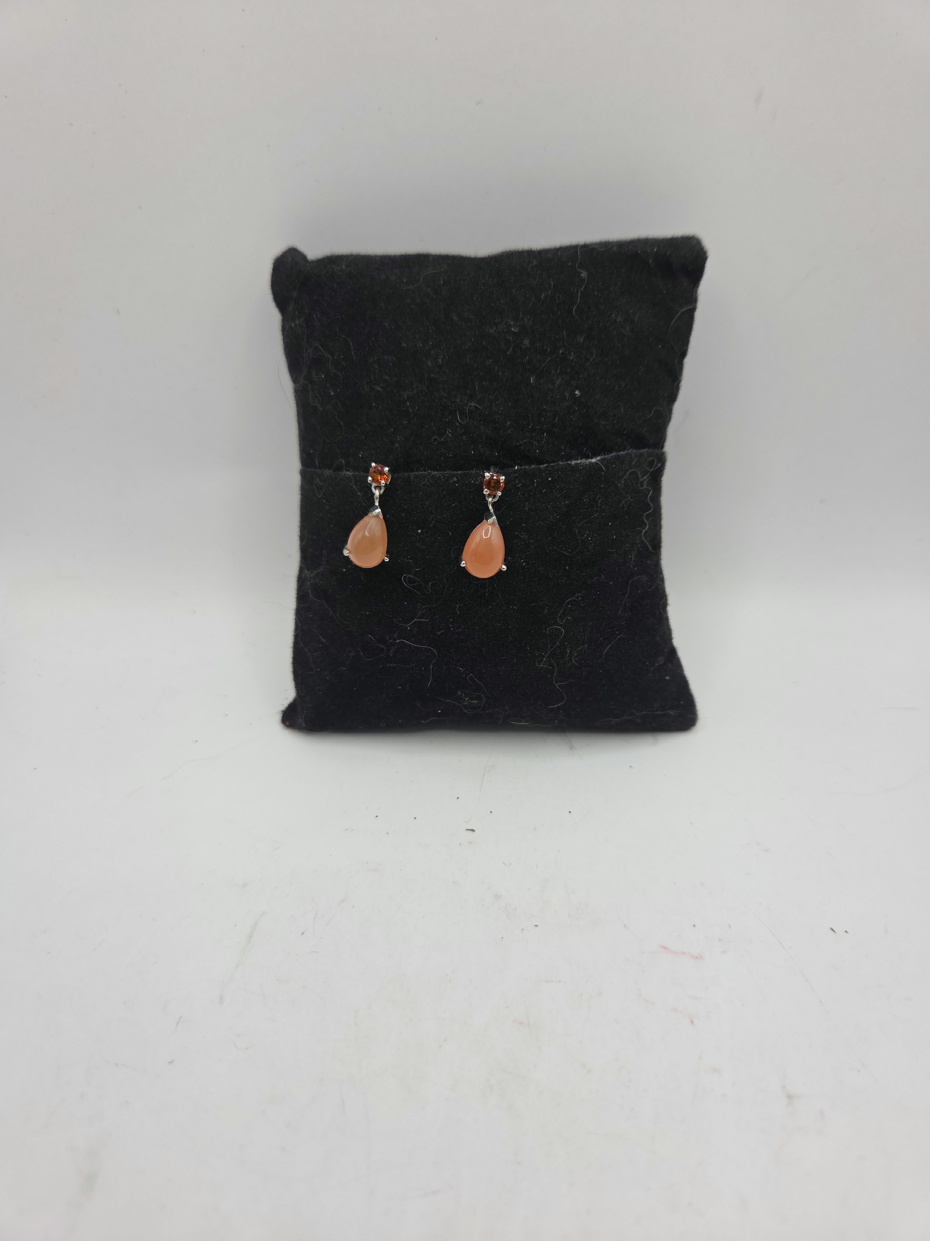 Orange Moonstone earrings