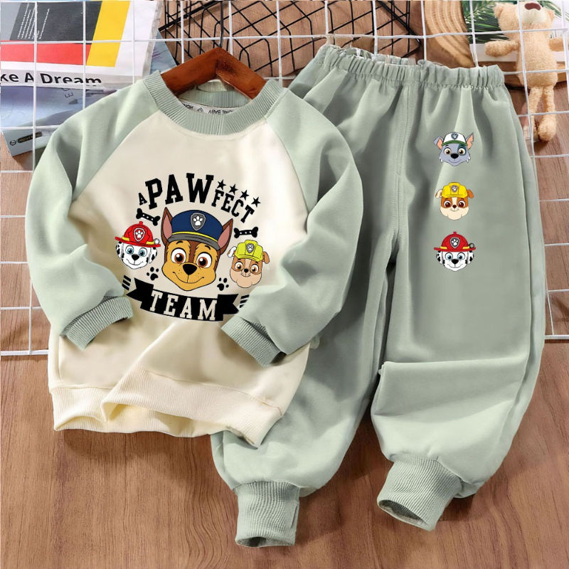 Thumbnail: PAW PatroL Print Boys Spliced Sweatshirts 2-piece Sets Kids O Neck Hoodies and P