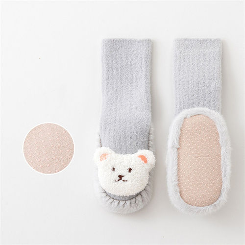 Thumbnail: Autumn Winter Infant Leather Sole Shoes Mink Velvet Thicken Warm Newborn Baby Wa