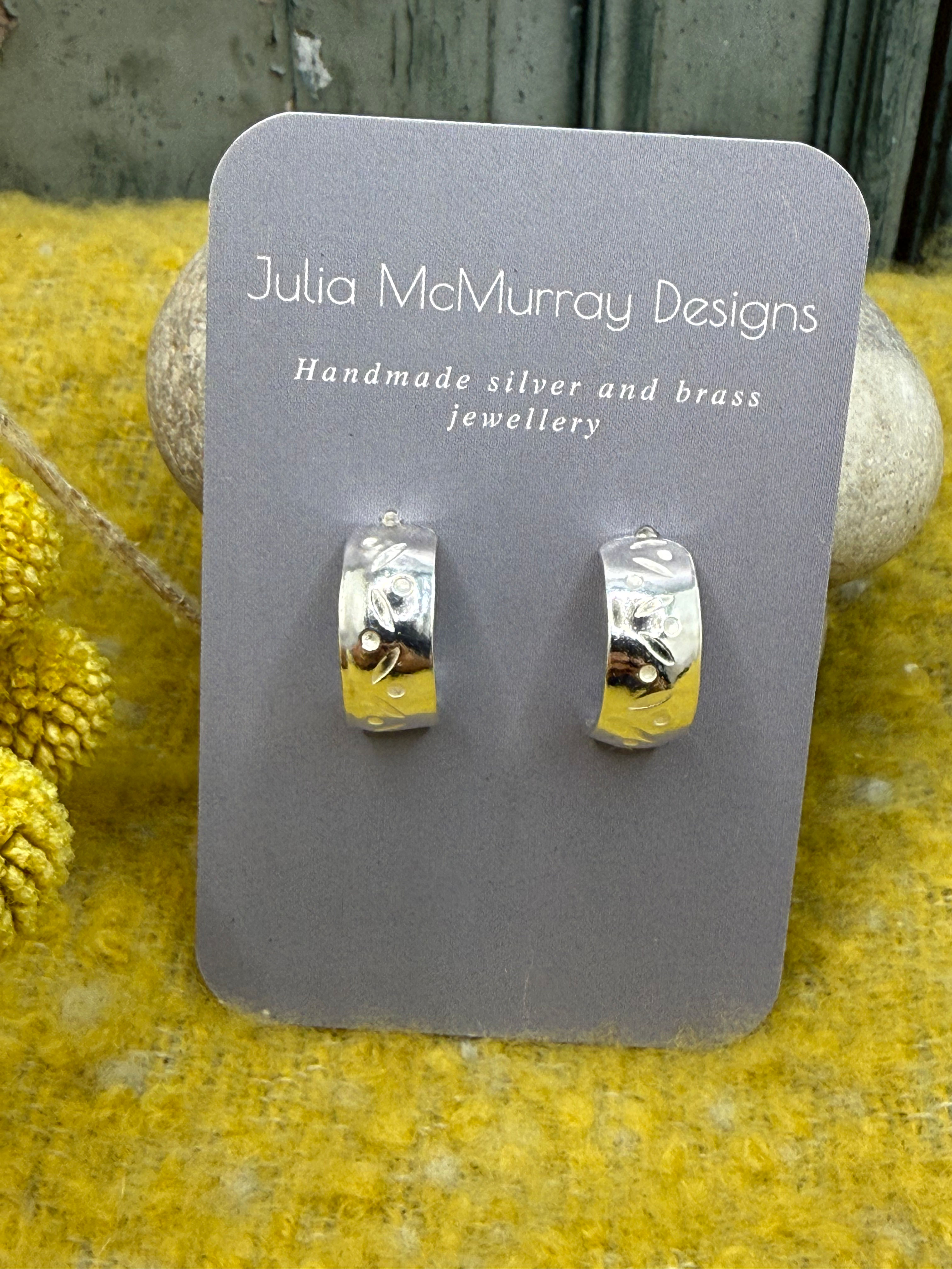 Pretty Silver chunky half hoops 